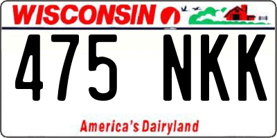 WI license plate 475NKK