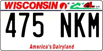 WI license plate 475NKM