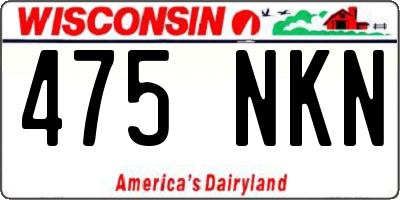 WI license plate 475NKN