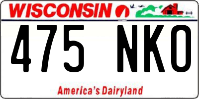 WI license plate 475NKO