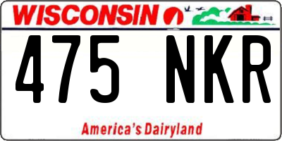 WI license plate 475NKR