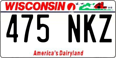 WI license plate 475NKZ