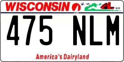 WI license plate 475NLM
