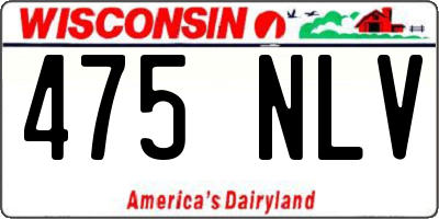 WI license plate 475NLV