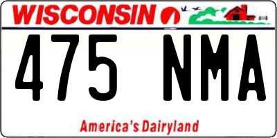 WI license plate 475NMA