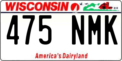 WI license plate 475NMK