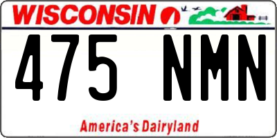 WI license plate 475NMN