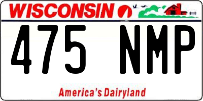 WI license plate 475NMP