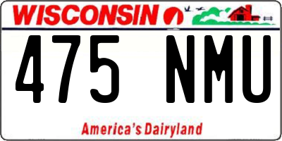 WI license plate 475NMU