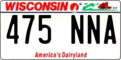 WI license plate 475NNA