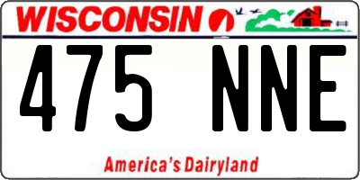 WI license plate 475NNE