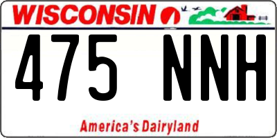 WI license plate 475NNH