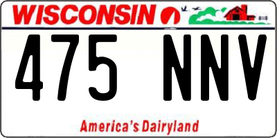 WI license plate 475NNV