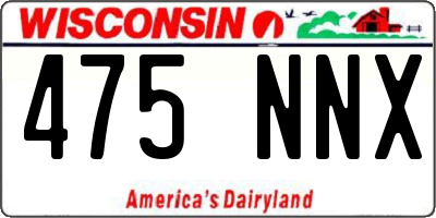 WI license plate 475NNX