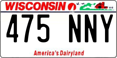 WI license plate 475NNY