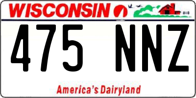 WI license plate 475NNZ