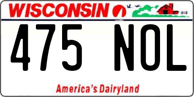 WI license plate 475NOL