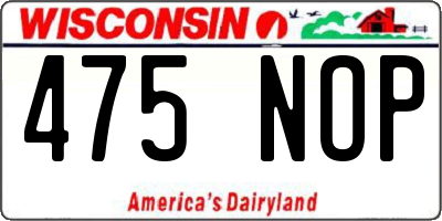 WI license plate 475NOP