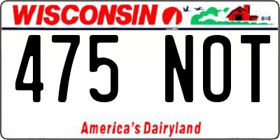 WI license plate 475NOT