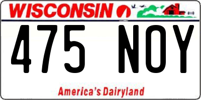 WI license plate 475NOY