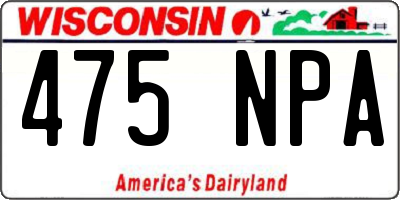 WI license plate 475NPA