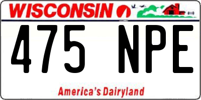WI license plate 475NPE
