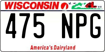WI license plate 475NPG