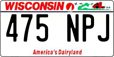 WI license plate 475NPJ