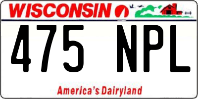 WI license plate 475NPL