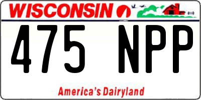WI license plate 475NPP