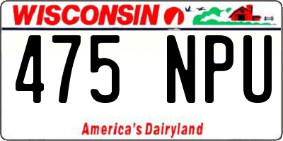 WI license plate 475NPU