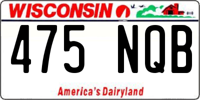 WI license plate 475NQB