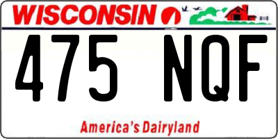 WI license plate 475NQF