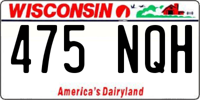 WI license plate 475NQH
