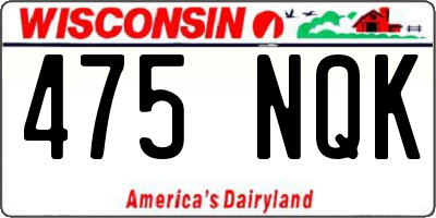 WI license plate 475NQK