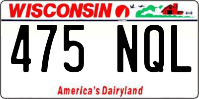 WI license plate 475NQL