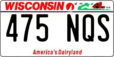 WI license plate 475NQS