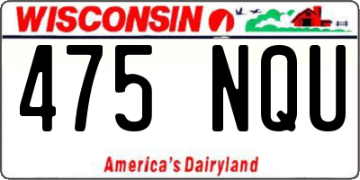 WI license plate 475NQU