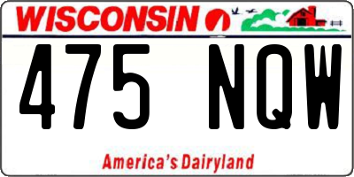 WI license plate 475NQW