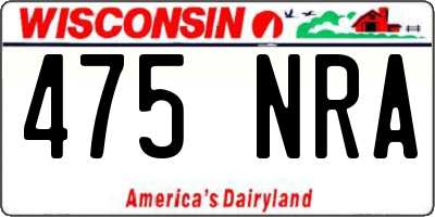 WI license plate 475NRA