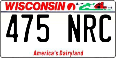 WI license plate 475NRC
