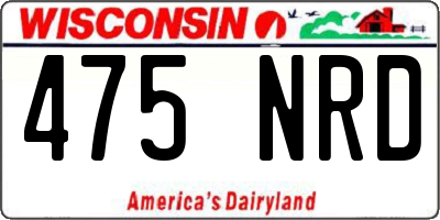 WI license plate 475NRD