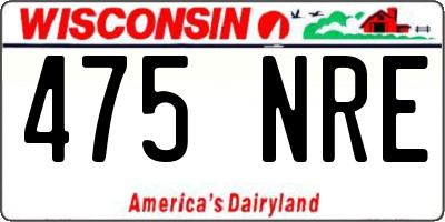 WI license plate 475NRE