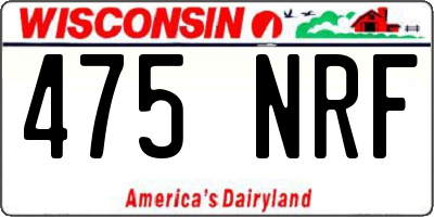 WI license plate 475NRF
