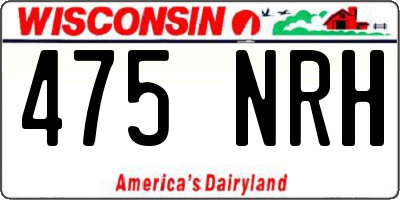 WI license plate 475NRH