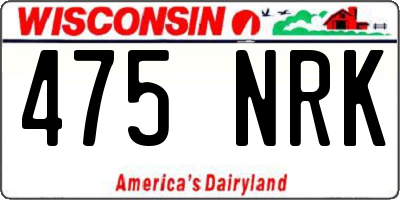 WI license plate 475NRK