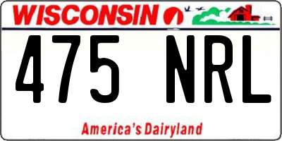 WI license plate 475NRL