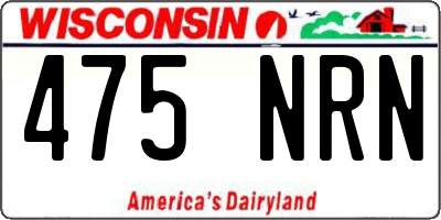WI license plate 475NRN