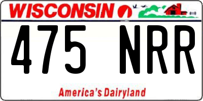 WI license plate 475NRR