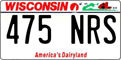 WI license plate 475NRS